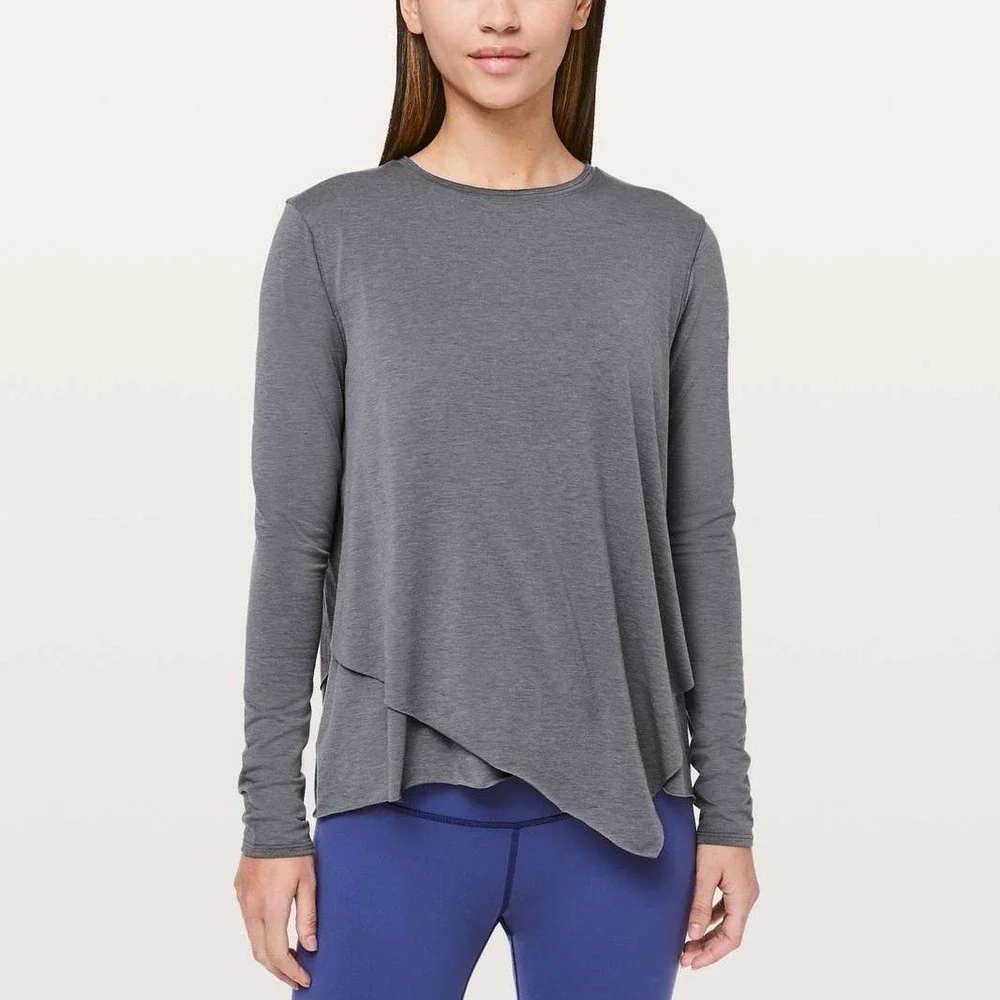 Lululemon‎ Heathered Titanium Gray Sweetest Day Tencel Long Sleeve Size 4